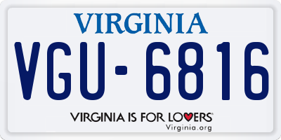 VA license plate VGU6816