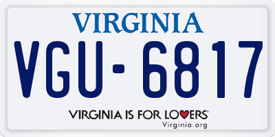 VA license plate VGU6817