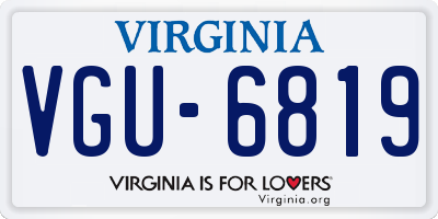 VA license plate VGU6819