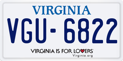 VA license plate VGU6822