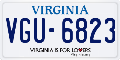 VA license plate VGU6823