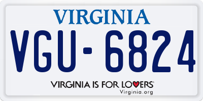 VA license plate VGU6824