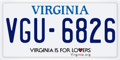 VA license plate VGU6826