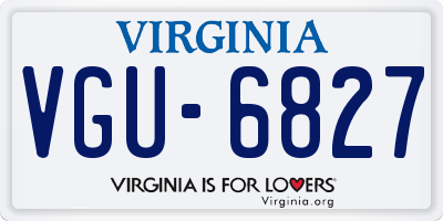 VA license plate VGU6827