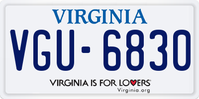 VA license plate VGU6830