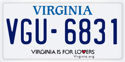 VA license plate VGU6831