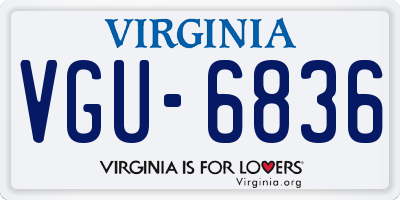 VA license plate VGU6836