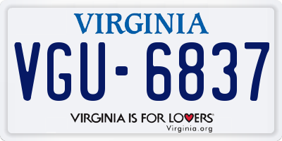 VA license plate VGU6837