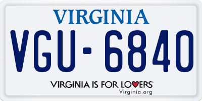 VA license plate VGU6840
