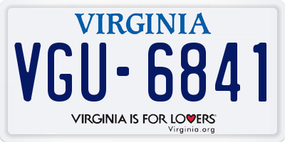 VA license plate VGU6841