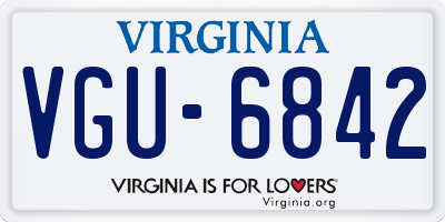 VA license plate VGU6842