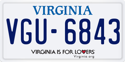 VA license plate VGU6843