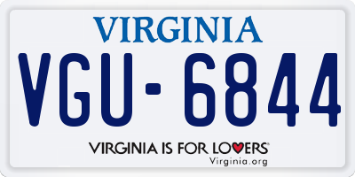 VA license plate VGU6844
