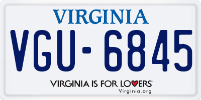 VA license plate VGU6845