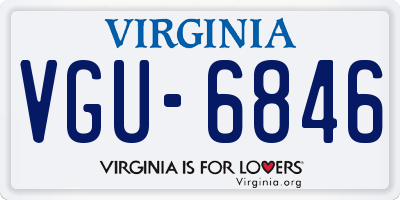VA license plate VGU6846