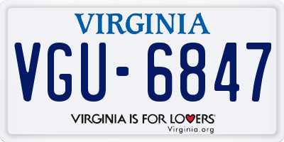 VA license plate VGU6847
