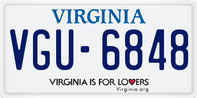 VA license plate VGU6848