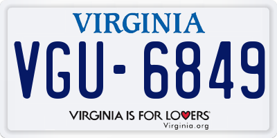 VA license plate VGU6849
