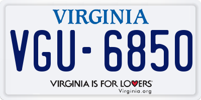 VA license plate VGU6850