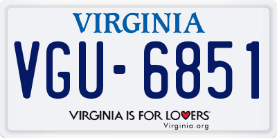 VA license plate VGU6851