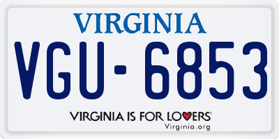 VA license plate VGU6853