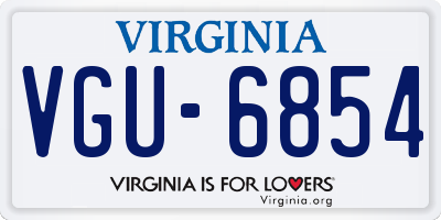VA license plate VGU6854