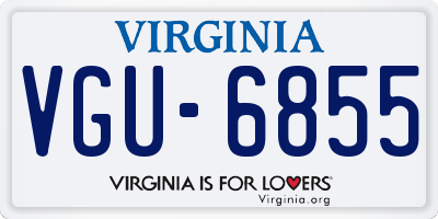 VA license plate VGU6855