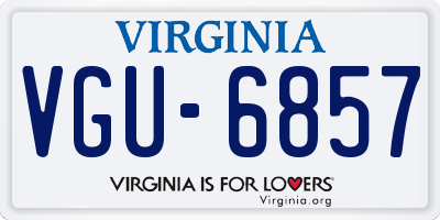 VA license plate VGU6857
