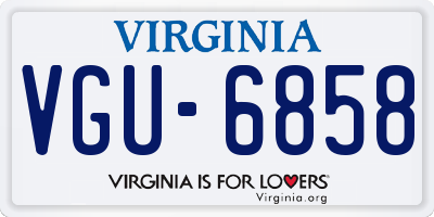 VA license plate VGU6858