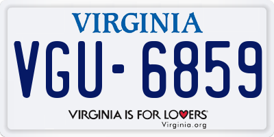 VA license plate VGU6859