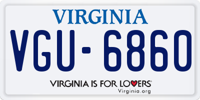 VA license plate VGU6860