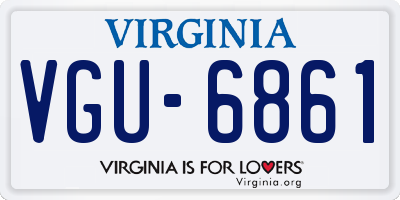 VA license plate VGU6861