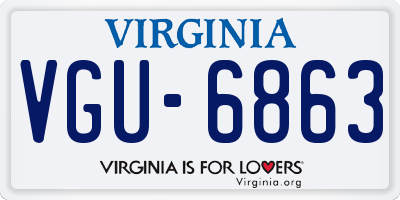 VA license plate VGU6863