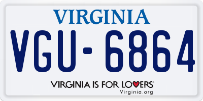 VA license plate VGU6864