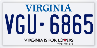 VA license plate VGU6865