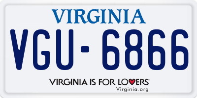 VA license plate VGU6866