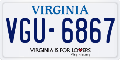 VA license plate VGU6867