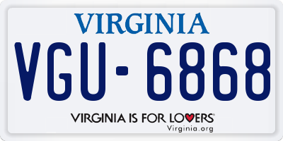 VA license plate VGU6868