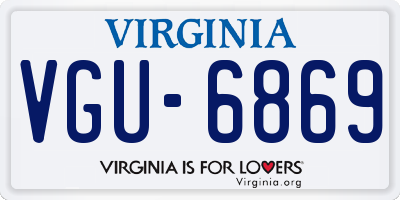 VA license plate VGU6869
