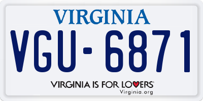 VA license plate VGU6871