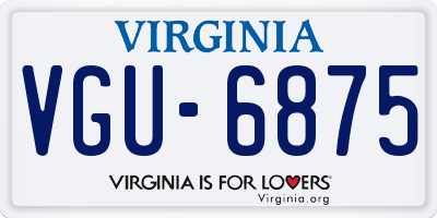 VA license plate VGU6875
