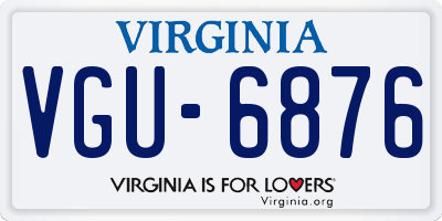VA license plate VGU6876
