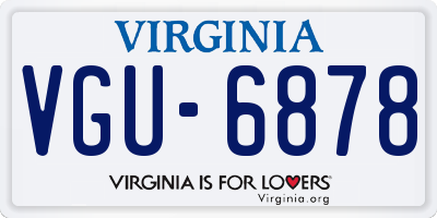 VA license plate VGU6878