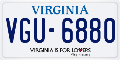 VA license plate VGU6880