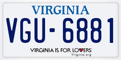 VA license plate VGU6881