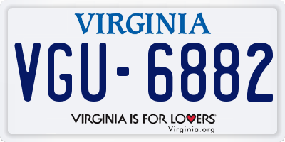 VA license plate VGU6882