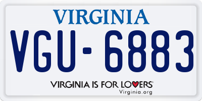 VA license plate VGU6883