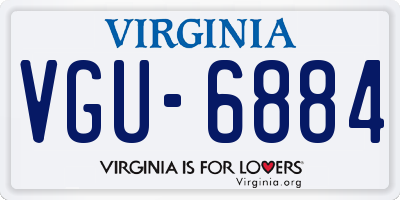 VA license plate VGU6884