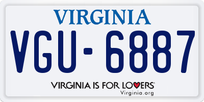 VA license plate VGU6887