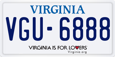 VA license plate VGU6888